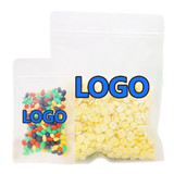 Custom Frosted Flat Pouch w/Zip, Personalized Food Pouch Bag, FDA Compliant - One Color Printing