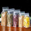 Muka 50 PCS Side Gusseted Bag, 8 OZ Clear Poly Stand Up Pouch Bags, FDA Compliant (4"W x 7 3/4"L)