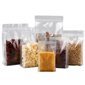 Muka 50 PCS Side Gusseted Bag, Clear Poly Pouch Bags, 8 OZ to 2 LB, FDA Compliant