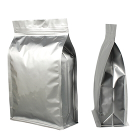 50 PCS Resealable Silver Flat Bottom Gusset Bag, FDA Compliant