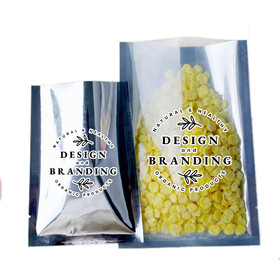 Custom Flat Pouch Bags, Personalized Food Pouch Bag, FDA Compliant, One Color Silk Screen Printing
