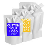 Personalized Spout Pouch Bags, Personalized Drink Pouch Bag, Customized Liquid Packaging Pouch, One Color Printing