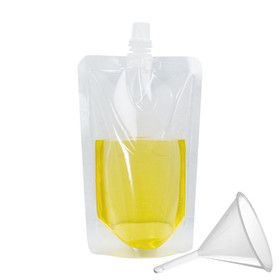 100 PCS Clear Spout Stand up Pouch, Clear Drink Bags, Reusable Flask Kit, 8.2 mm Spout, BPA Free