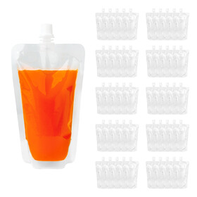 Muka 50 PCS Drink Pouches Plastic Liquid Pouch for Juice, Wine, Beverage Packaging