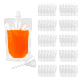 Muka 50 PCS Reusable Spouted Drink Bags, Spout Drink Pouches w/funnel