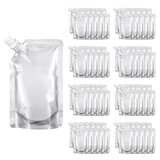 Muka 50 PCS 34 OZ Plastic Flask Clear Side Spout Pouch Bags with Funnel, Good for Liquor Pouches Packaging