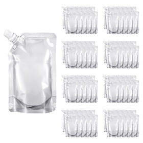 Muka 50 PCS Clear Stand Up Pouch Bags w/ Handle for Shampoo, Liquid Soap Packaging, 15mm Spout, FDA Compliant, BPA Free