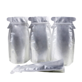 (Price/50 PCS) 4oz Reclosable Silver Stand Up Pouch, Penguin Shaped - FDA Compliant, 4.7mil