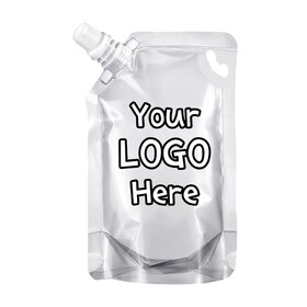 Muka Custom Printed Clear Spout Pouches with Inclined Mouth, Personalized Liquid Bags Packaging Pouch