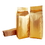 100 PCS Gold Foil Flat Bottom Gusset Bag, Heat Sealing (1-24 oz), 3.5 Mil, Price/100 bags