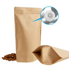 Muka 50 PCS Coffee Bags with Degassing Valve, Coffee Beans Powders Storage Bags Resealable Bags, FDA Compliant