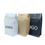 Custom Side Gusseted Bags, Coffee Bags with Degassing Valve and Ziplock, One Color Silk Screen