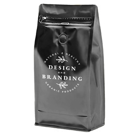 Custom Coffee Bags Side Gusseted Bags with Degassing Valve and Ziplock, One Color Silk Screen Printing