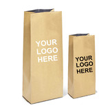 Custom Kraft Coffee Bags Side Gusseted Bags, Coated Coffee Bags with Degassing Valve, One Color Silk Screen