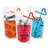 Muka Custom Printed Drink Pouches Beverage Juice Pouches, Reusable Drink Bags for Cold & Hot Drinks, 8 oz to 20 oz