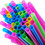 100 PCS Assorted Boba Straw Smoothie Straw, 7.5" L,  0.45" Dia,Individually Wrapped