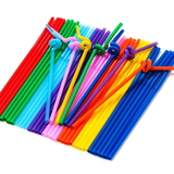 50 PCS Wholesale Assorted Flexible Straws, Disposable Straws, Bubble Tea Smoothie Milkshake Party Supply
