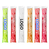 Muka Custom Disposable Ice Popsicle Molds Bags With Ziplock, DIY Clear Ice Pop Pouches, One Color Silk Screen Printing