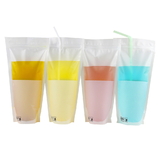 100 PCS Muka 16oz Heavy Duty Reclosable Ziplock Stand Up Drink Bags, Juice Pouches with 3
