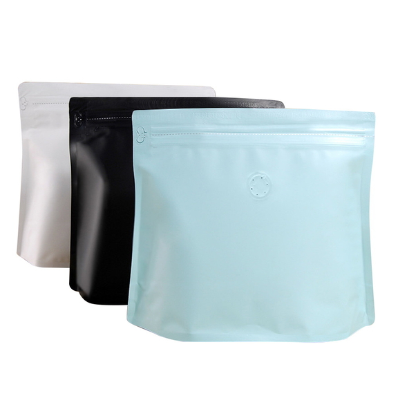 Muka Custom Coffee Bags with Valve Heat Sealable Trapezoid Double Ziplock, Pull Tab Zipper, FDA Compliant