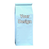 Custom 8 OZ Foil Flat Bottom Gusset Bags on Sale, Coffee Bags With Degassing Valve And Tin Ties, FDA Compliant, One Color Silk Screen