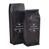 Custom 8 OZ Foil Flat Bottom Gusset Bags on Sale, Coffee Bags With Degassing Valve And Tin Ties, 3.5