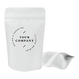 Custom White Kraft Pouch w/Zip, Foil Lined Pouches, Personalized Food Pouch Bag, One Color Silk Screen