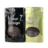 Custom Foil Lined Stand-up Pouch with Clear Oval Window and Ziplock, Personalized Food Pouch Bag - One Color Printing