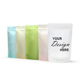Custom Eco-Friendly Rice Paper Stand Up Pouch with Ziplock and Clear Window, (2 OZ, 4 OZ), 10 mil