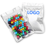 Custom Mylar Bags w/Zip Sealable Heat Seal Bags for Candy and Food Packaging, 4 Mil, FDA Compliant, 0.5 OZ to 2 LB - One Color Printing