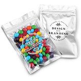Custom Mylar Bags w/Zip Sealable Heat Seal Bags for Candy and Food Packaging, 4 Mil, FDA Compliant, 0.5 OZ to 2 LB, One Color Silk Screen