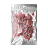 (Price/100 PCS) Clear Poly/ Silver Back Foil Flat Pouch with Ziplock and Hang Hole, Beef Jerky Pouches w/ Tear Notch , 4 mil