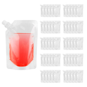 Muka 50 PCS Plastic Flasks, BPA-Free Reusable Drink Bags for Travel, Sports, Concerts