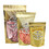 Custom Gold Stand Up Pouch, Personalized Food Pouch Bag, One Color Silk Screen,2 OZ, 4.3"W x 7.3"H x 2.5"D