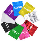 Custom Tiny Zip Bag, Foil Flat Pouch with Zip Closure, Flat Mylar Pouch Bags W/ Notch, 0.1 OZ to 8 OZ,  - One Color Silk Screen Printing