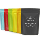 Custom Foil Lined Stand Up Pouch w/ Ziplock and Notch, Personalized Food Pouch Bag, One Color Silk Screen