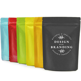 Custom Foil Lined Stand Up Pouch w/ Ziplock and Notch, Personalized Food Pouch Bag, One Color Silk Screen
