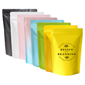 Muka Custom Foil Lined Stand Up Pouch w/ Ziplock and Notch, Personalized Food Pouch Bag, One Color Silk Screen Printing