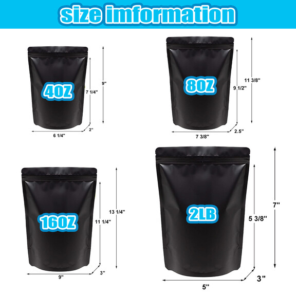 Muka 100 PCS Smell Proof Bags Matte Mylar Bags Resealable Bags Reusable Stand Up Pouch Bags, 5 mil