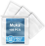 Muka 100 PCS Clear Reclosable Plastic Poly Bags with Seal Zip