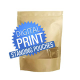 Digital Printing Custom Kraft Pouch Bags, 6 mil, Low Minimum