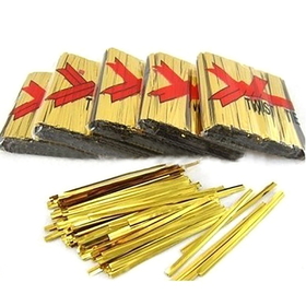 800 PCS/Pack Muka Wholesale 4" Metallic Twist Ties for Candy Bags, Candy/Bread Packaging Ties, Free Samples Available