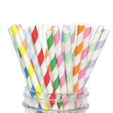 100 PCS Muka Assorted Paper Straws for Drink, Juice, Eco-Friendly Straws Wholesale, 7.7