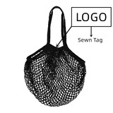 Custom Print Cotton Net Shopping String Bag with Long Handles for Fruit Vegetable Storage Beach