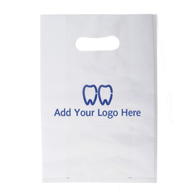 Custom Oxo-Biodegradable Die Cut Bag, 12" x 9" x 2", One Color Silk Screen Printing