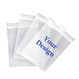 Custom Clear Zip Lock Bags, Reclosable Poly Bags, Various Sizes, 4 Mil Thick, One Color Printing