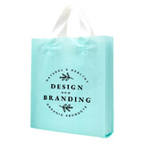 Muka Custom Plastic Merchandise Bags Shopping Bags with Soft Loop Handle, One Color Silk Screen Printing