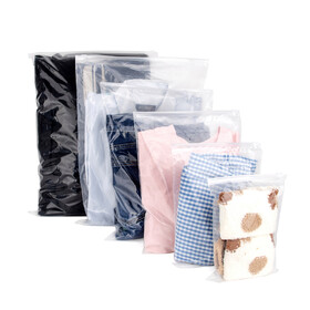 Muka 50 PCS Frosted Slider Zip Bags, Slider Clothes Storage bags