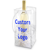 Custom Collapsible Wine Cooler Ice Bag, Wine/ Champagne Ice Bag with Handle, Portable and Durable