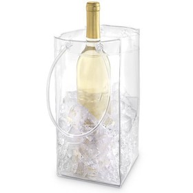 Wine/ Champagne Ice Bag with Handle, Collapsible Wine Cooler Ice Bag, Portable and Durable